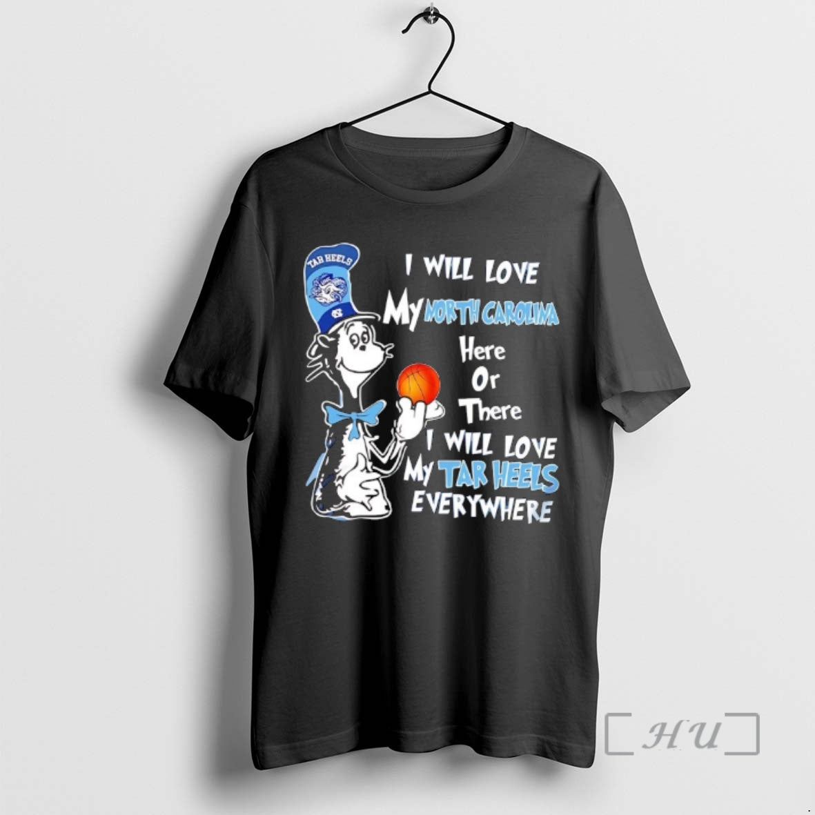 Officials Cat In The Hat I Will My Love Morth Carolima Here Or There T-Shirts, Hoodie, Sweatshirt | AU18TeeNovaLab.com