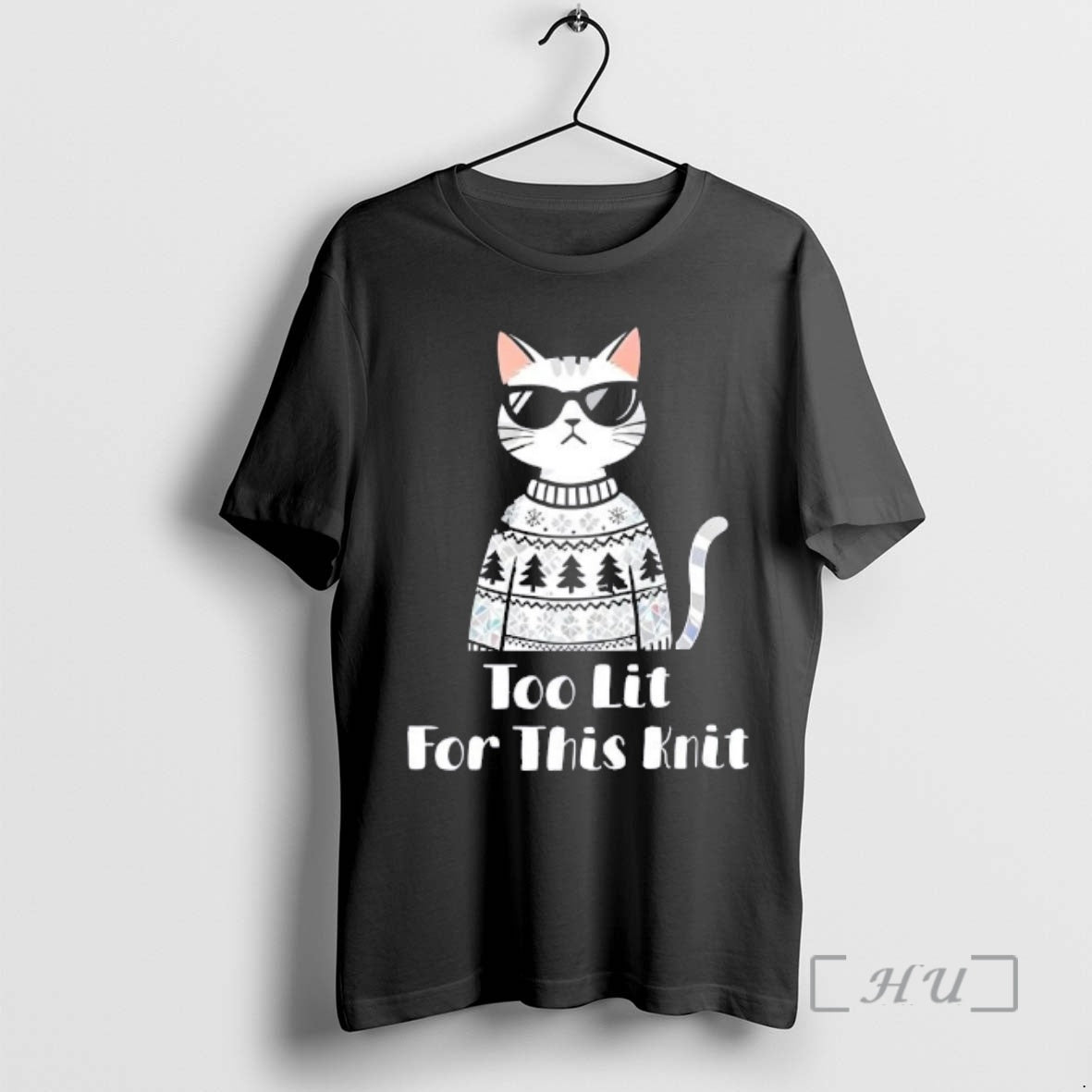 Officials Cat Too Lit For This Knit Party Ready Holiday T-Shirts, Hoodie, Sweatshirt | AU18TeeNovaLab.com