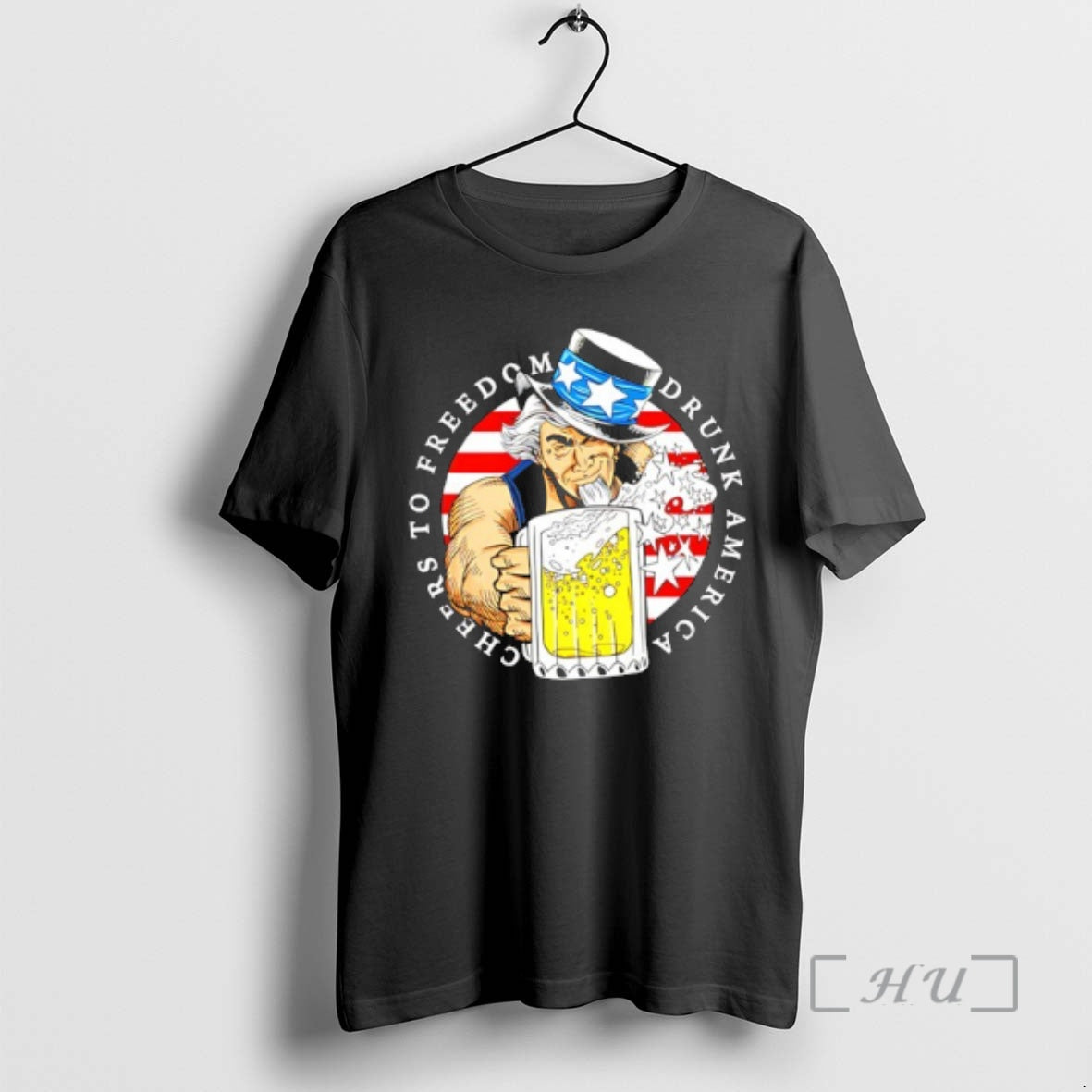 Officials Cheers To Freedom Drunk America Uncle Sam T-Shirts, Hoodie, Sweatshirt | AU18TeeNovaLab.com