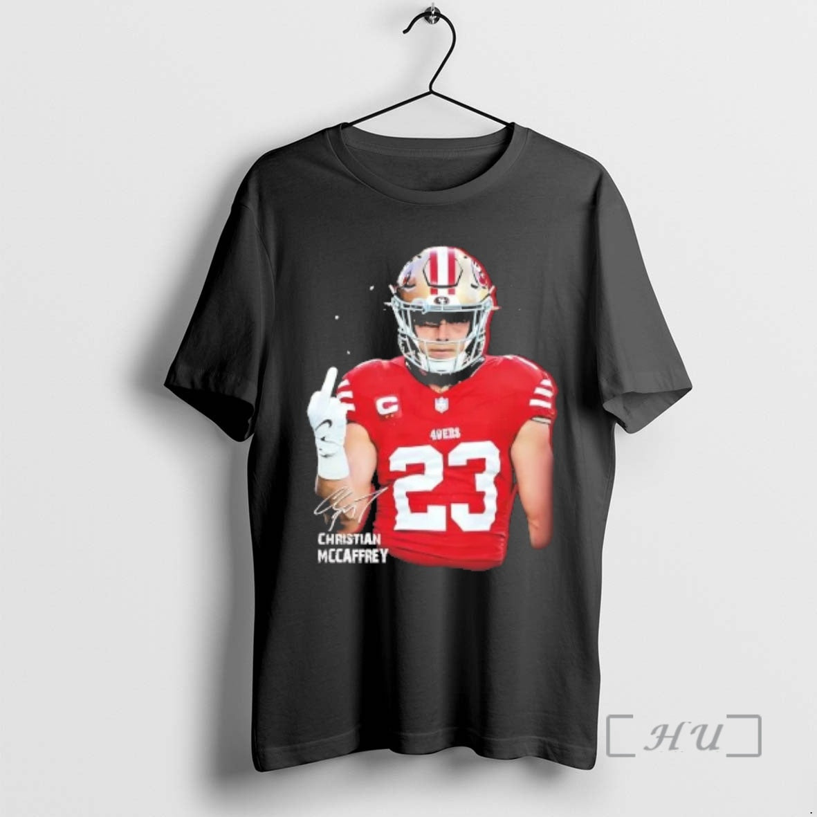 Officials Christian Mccaffrey Middle Finger Signature T-Shirts, Hoodie, Sweatshirt | AU18TeeNovaLab.com