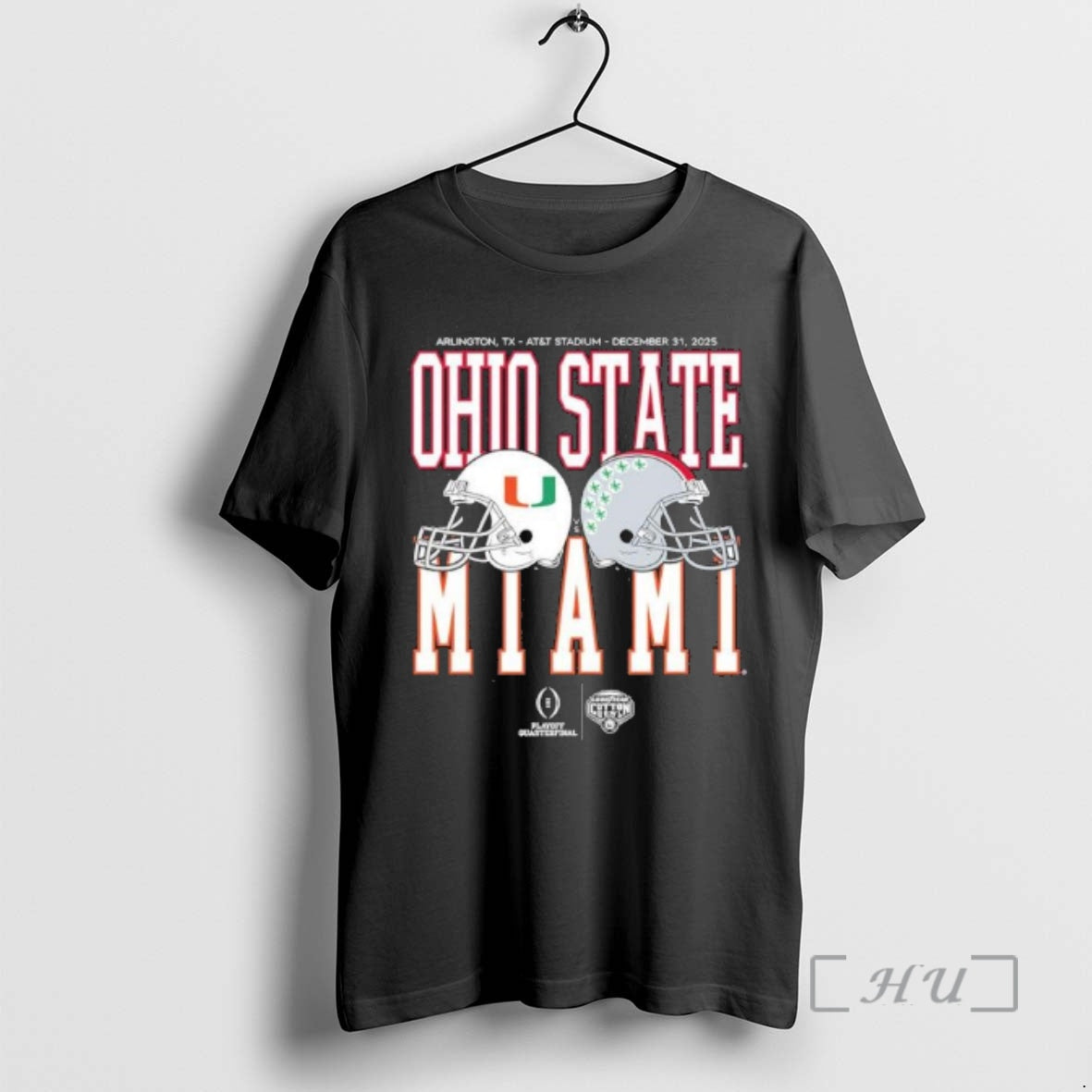 Officials Cotton Bowl Classic 2025 Miami Vs Ohio State Helmet Matchup Premium T Shirts Sweater Hoodie, Sweatshirt