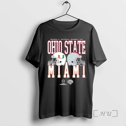 Officials Cotton Bowl Classic 2025 Miami Vs Ohio State Helmet Matchup Premium T Shirts Sweater Hoodie, Sweatshirt