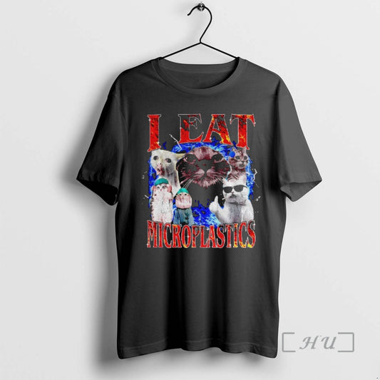 Officials Cursed Cat I Eat Microplastics Graphic T-Shirts, Hoodie, Sweatshirt | AU18TeeNovaLab.com