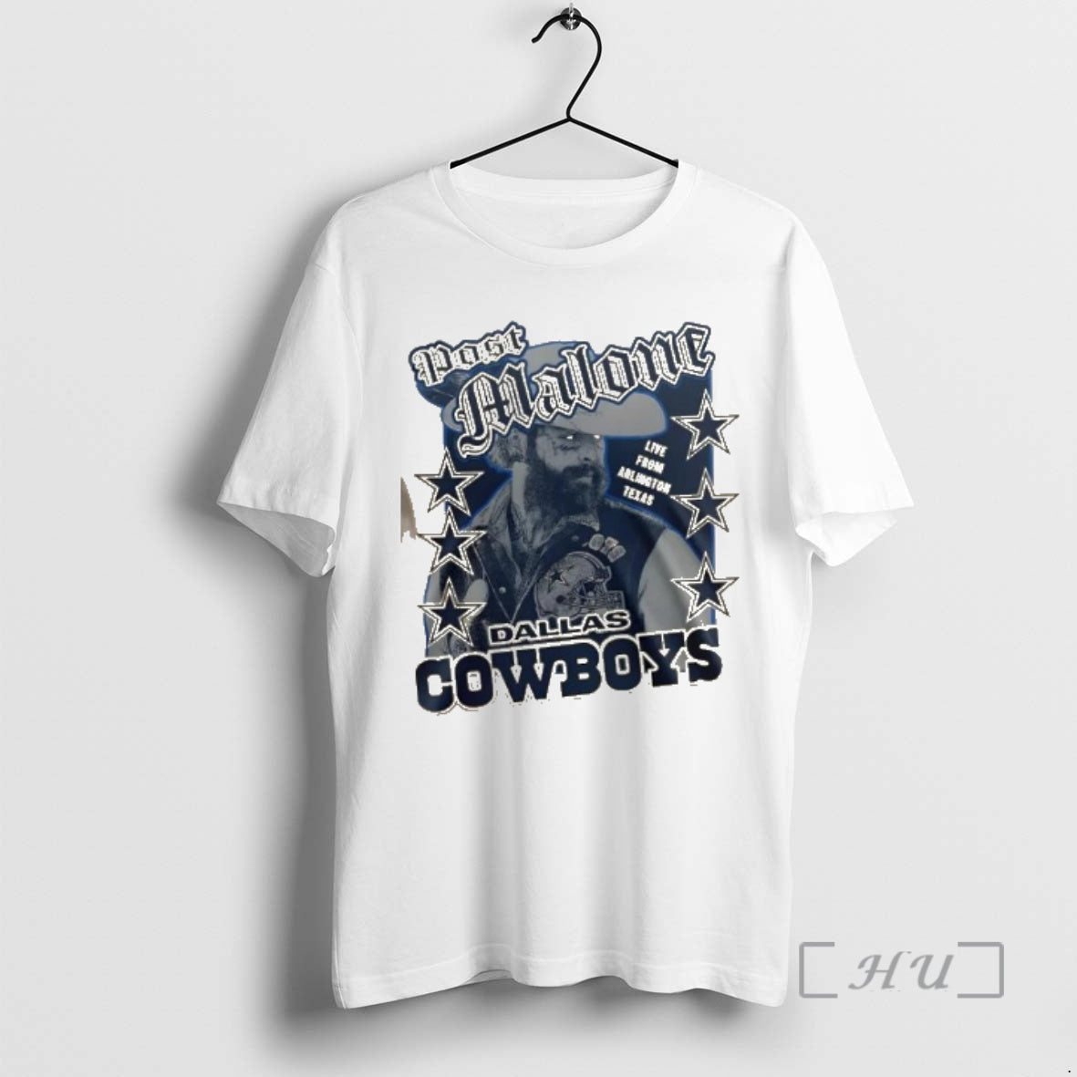 Officials Dallas Cowboys X Post Malone Live From Arlington Texas 2 Sided Premium T Shirts Hoodie, Sweatshirt