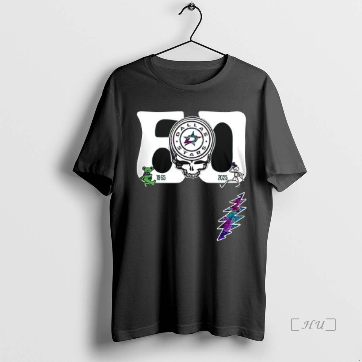 Officials Dallas Stars X Grateful Dead 60th Anniversary Bears Logo Double Sided Graphic Premium T-Shirts, Hoodie, Sweatshirt