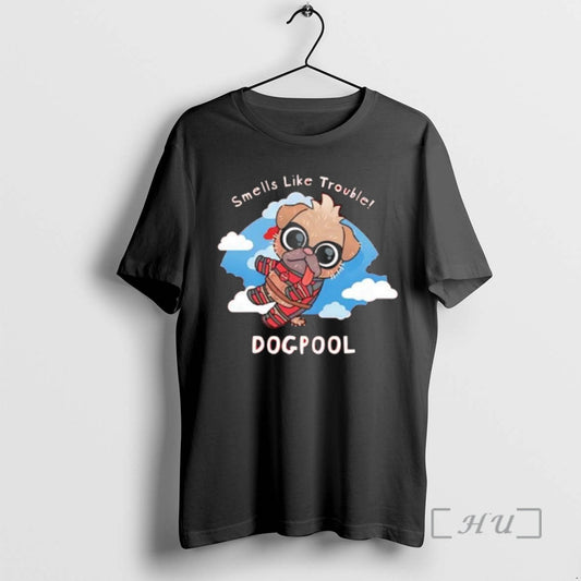 Officials Deadpool Smells Like Trouble Dogpool Graphic T-Shirts, Hoodie, Sweatshirt | AU18TeeNovaLab.com