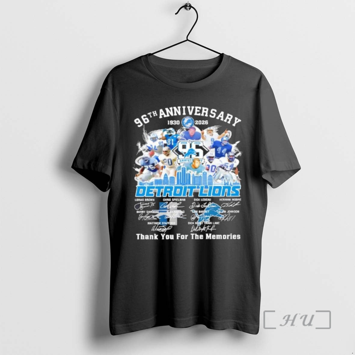 Officials Detroit Lions 1930 2026 96th Anniversary Thank For The Memories Signatures Premium T Shirts Hoodie, Sweatshirt