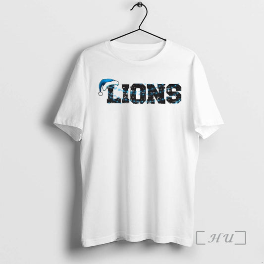 Officials Detroit Lions Blue Lights Santa Hat Merry Christmas T-Shirts, Hoodie, Sweatshirt | AU18TeeNovaLab.com