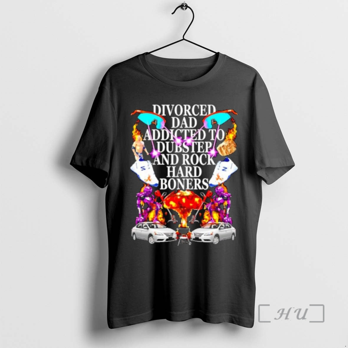 Officials Divorced Dad Addicted To Dubstep And Rock Hard Boners Graphic Premium T Shirts Sweater Hoodie, Sweatshirt