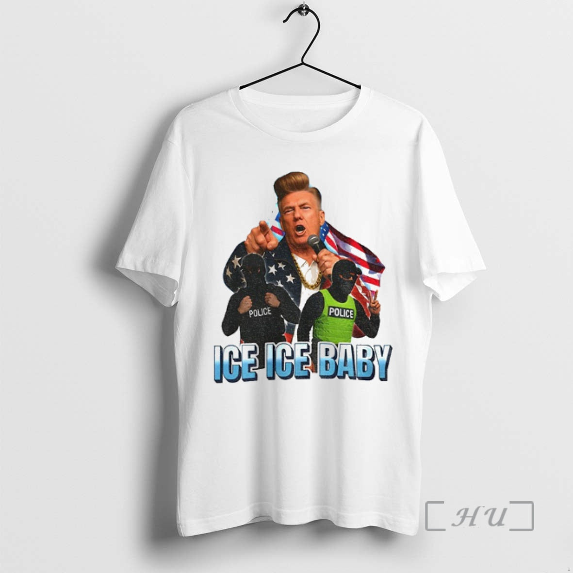 Officials Donald Trump Ice Ice Baby American Flag T-Shirts, Hoodie, Sweatshirt | AU18TeeNovaLab.com