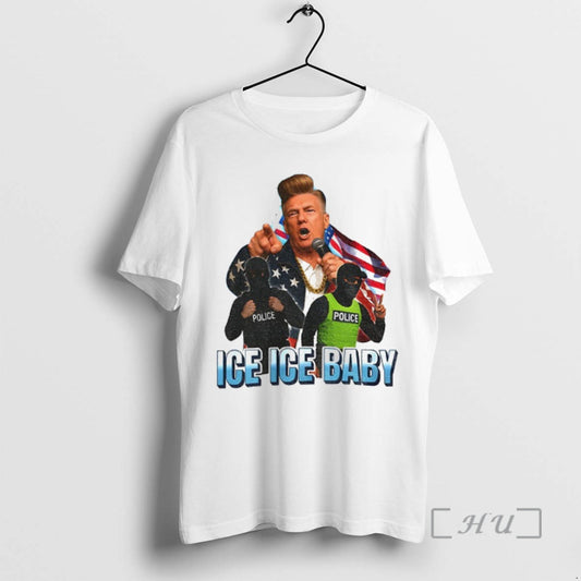 Officials Donald Trump Ice Ice Baby American Flag T-Shirts, Hoodie, Sweatshirt | AU18TeeNovaLab.com