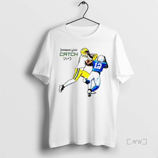Officials Dontayvion Wicks Catch Green Bay Packers Vs Lions Detroit Signature Premium T Shirts Sweater Hoodie, Sweatshirt
