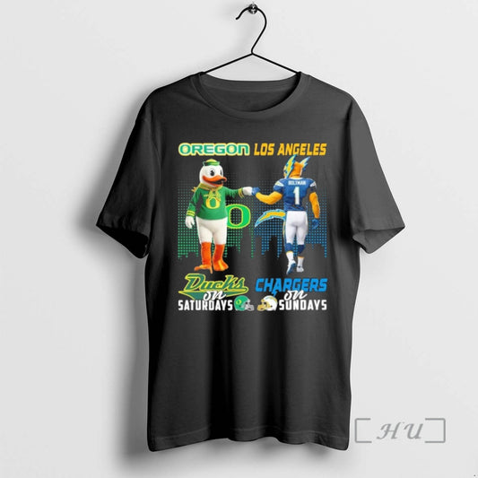 Officials Ducks Vs Chargers Mascot On Saturdays And On Sundays T-Shirts, Hoodie, Sweatshirt | AU18TeeNovaLab.com