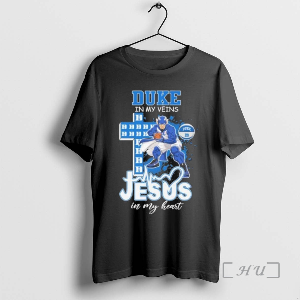 Officials Duke Basketball Mascot In My Veins Jesus In My Heart Premium T Shirts Sweater Hoodie, Sweatshirt