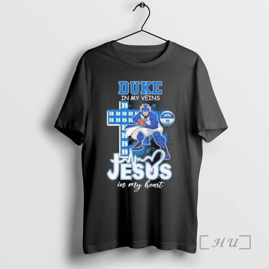 Officials Duke Basketball Mascot In My Veins Jesus In My Heart Premium T Shirts Sweater Hoodie, Sweatshirt