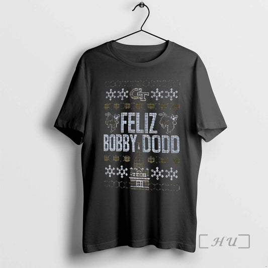 Officials Feliz Bobby Dodd Georgia Tech Yellow Jackets Ugly Christmas T-Shirts, Hoodie, Sweatshirt | AU18TeeNovaLab.com