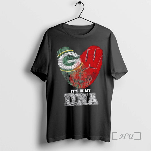 Officials Fingerprints Green Bay Packers X Wisconsin Badgers Its In My Dna Premium T Shirts Hoodie, Sweatshirt