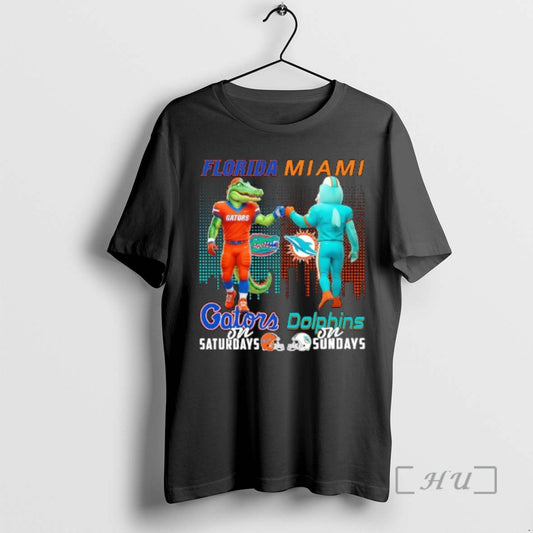 Officials Florida Gators On Saturdays X Miami Dolphins On Sundays Mascot Premium T Shirts Sweater Hoodie, Sweatshirt