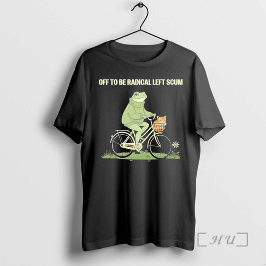 Officials Frog Riding Bike With Cat Off To Be Radical Left Scum Premium T Shirts Hoodie, Sweatshirt | AU18TeeNovaLab.com