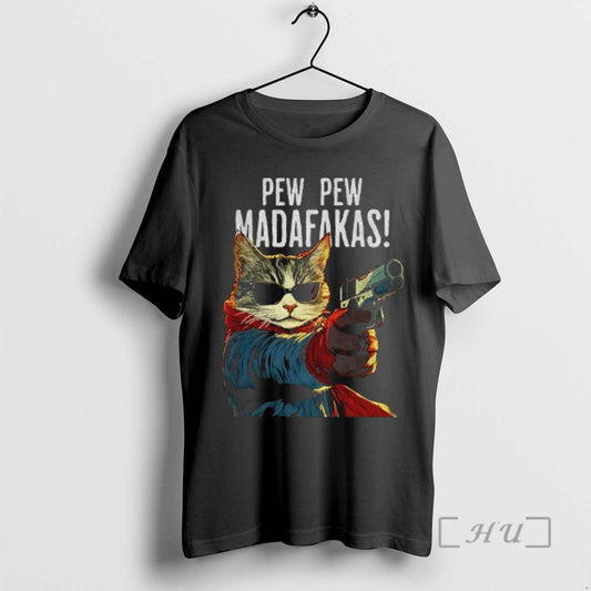 Officials Funny Cat Gun Pew Pew Madafakas Art T-Shirts, Hoodie, Sweatshirt | AU18TeeNovaLab.com
