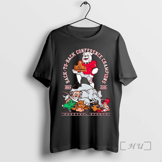 Officials Georgia Bulldogs Back To Back Conference Champions 2024 2025 Mascots Graphic Premium T Shirts Hoodie, Sweatshirt