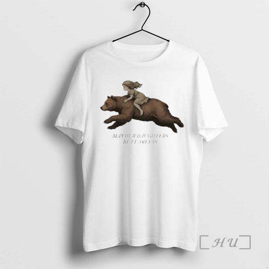 Officials Girl Riding Bear May Our Daughters Be Fearless Vintage T-Shirts, Hoodie, Sweatshirt | AU18TeeNovaLab.com