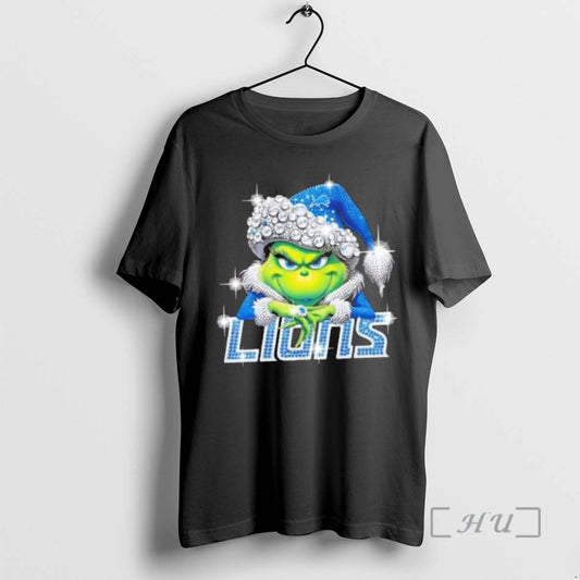 Officials Glitter Diamond Grinch Girl X Detroit Lions Football Graphic T-Shirts, Hoodie, Sweatshirt | AU18TeeNovaLab.com
