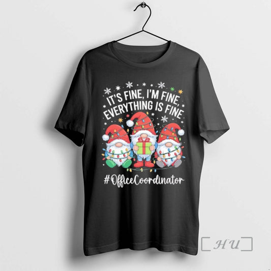 Officials Gnome Santa Its Fine Im Fine Everything Is Fine Officecoordinator Premium T Shirts Sweater Hoodie, Sweatshirt