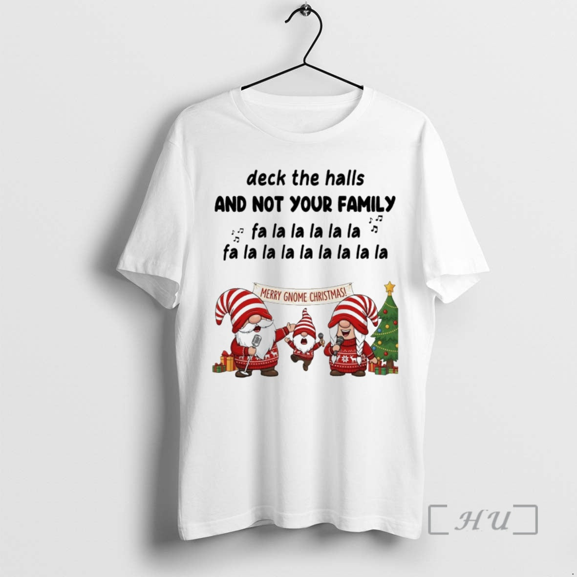 Officials Gnome Deck The Halls And Not Your Family Fa La La Circle Premium T-Shirts, Hoodie, Sweatshirt | AU18TeeNovaLab.com