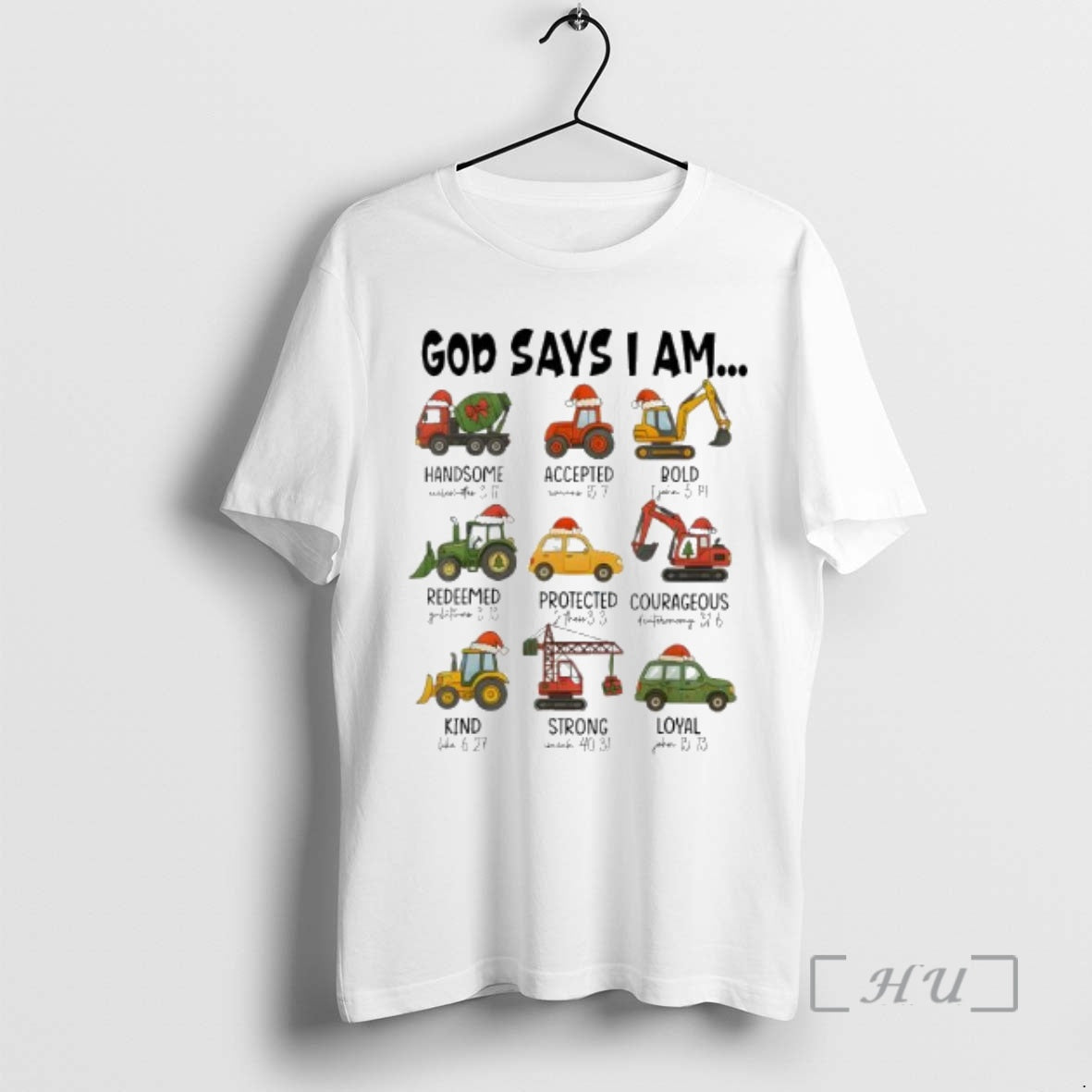 Officials God Says I Am Christmas Construction Trucks Bible Verse T-Shirts, Hoodie, Sweatshirt | AU18TeeNovaLab.com