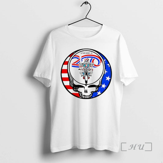 Grateful Dead America Moto Sam Skeleton Riding Motorcycle