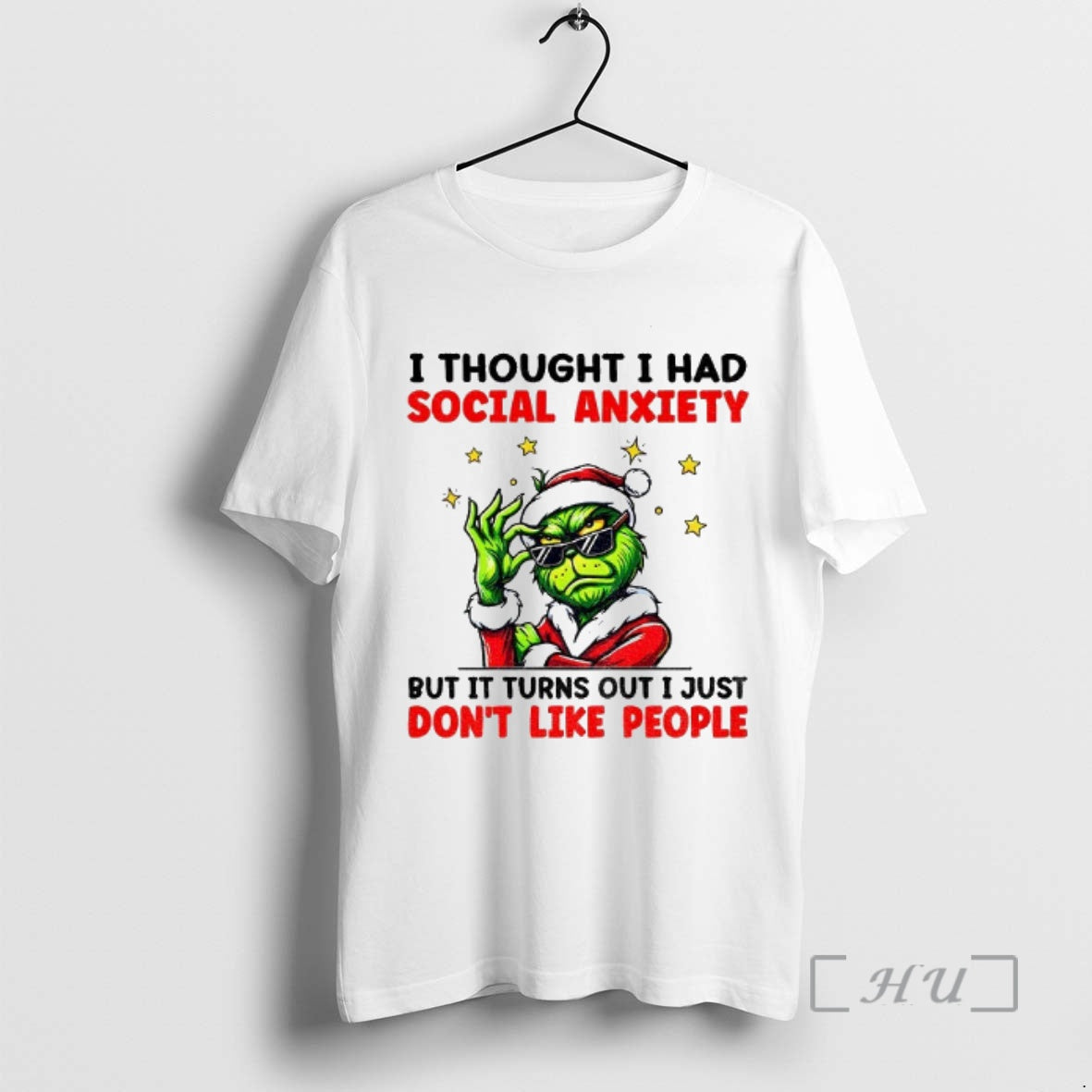 Officials Grinch Santa I Thought I Had Social Anxiety But It Turns Out I Just T-Shirts, Hoodie, Sweatshirt