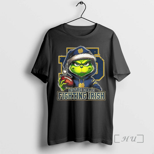 Officials Grinch X Notre Dame Fighting Irish Football 2025 Merry Christmas Premium T Shirts Sweater Hoodie, Sweatshirt