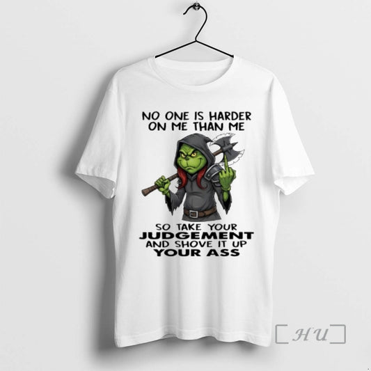Officials Grinch No One Is Harder On Me Than Me T-Shirts, Hoodie, Sweatshirt | AU18TeeNovaLab.com