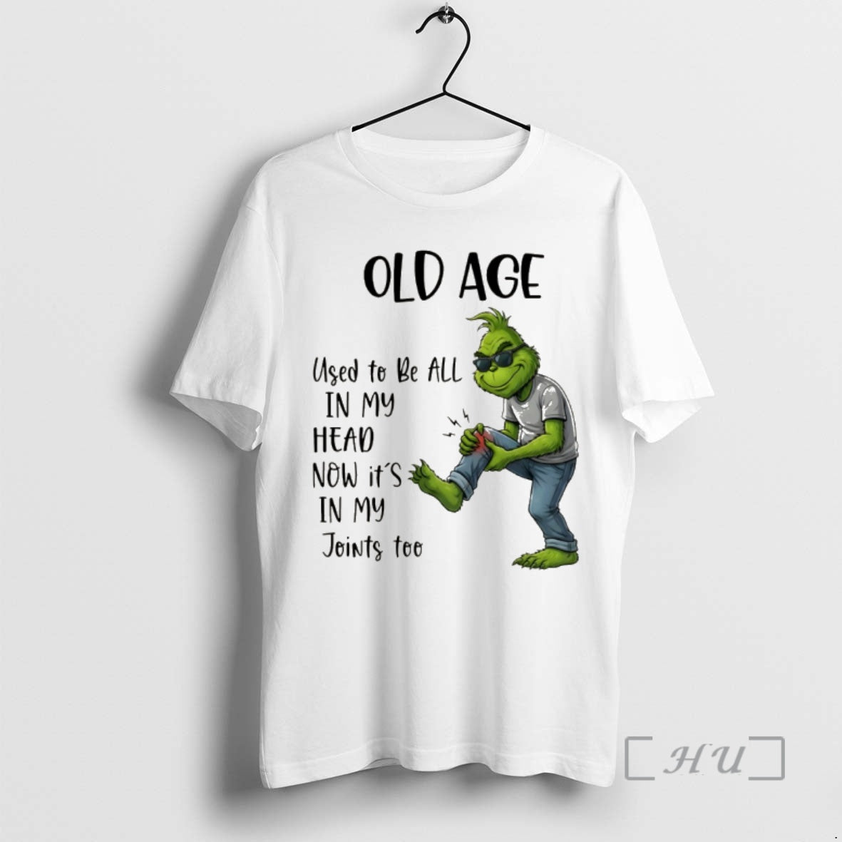 Officials Grinch Old Age Used To Be All In My Head Now Its In My T-Shirts, Hoodie, Sweatshirt | AU18TeeNovaLab.com