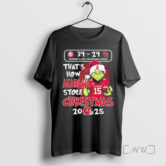 Officials Grinch Thats How Alabama Stole Christmas Crimson Tide Vs Sooners Scored 2025 Premium T-Shirts, Hoodie, Sweatshirt