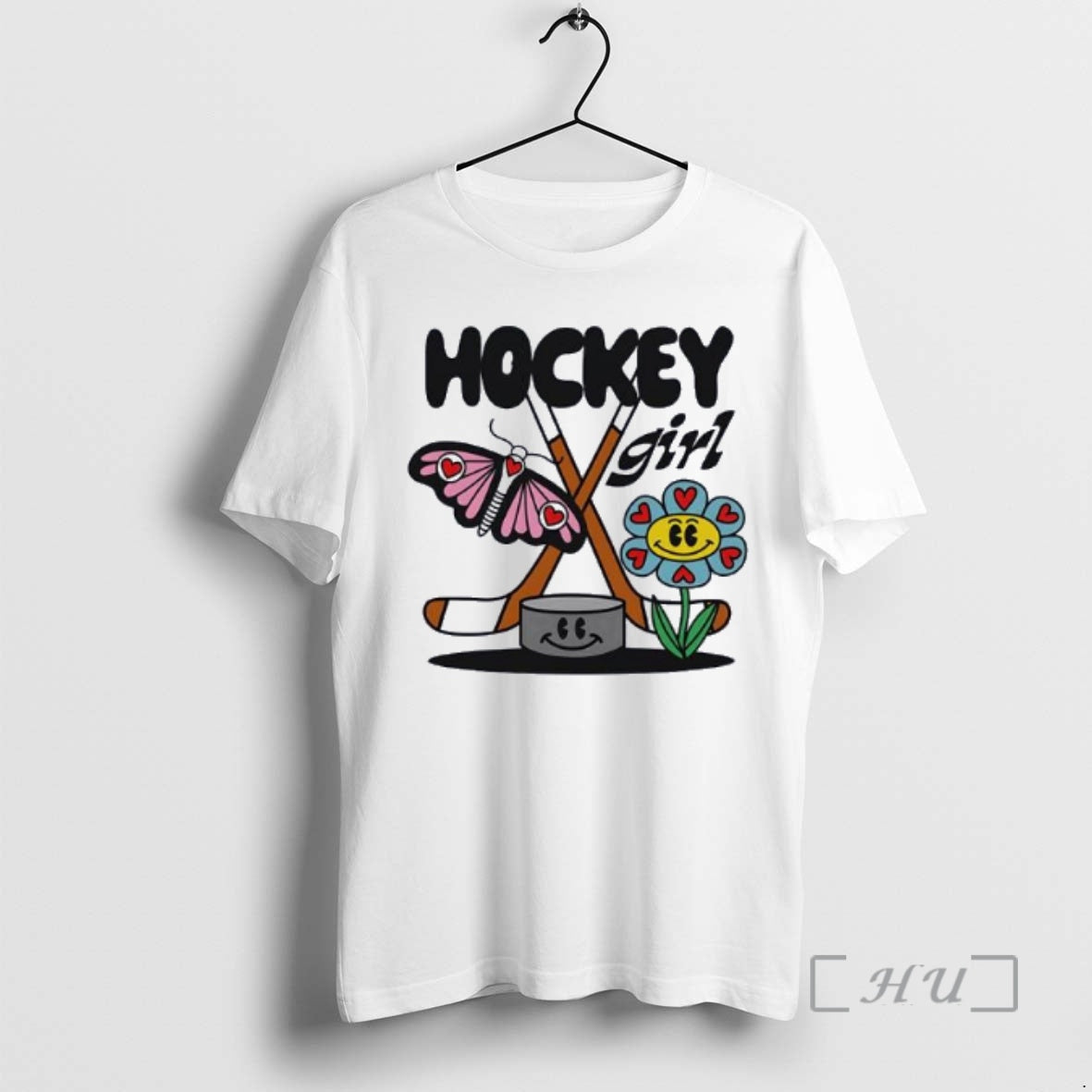 Officials Hockey Girl Toddler Butterfly And Flower T-Shirts, Hoodie, Sweatshirt | AU18TeeNovaLab.com