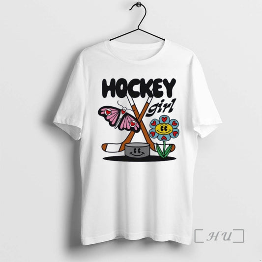 Officials Hockey Girl Toddler Butterfly And Flower T-Shirts, Hoodie, Sweatshirt | AU18TeeNovaLab.com