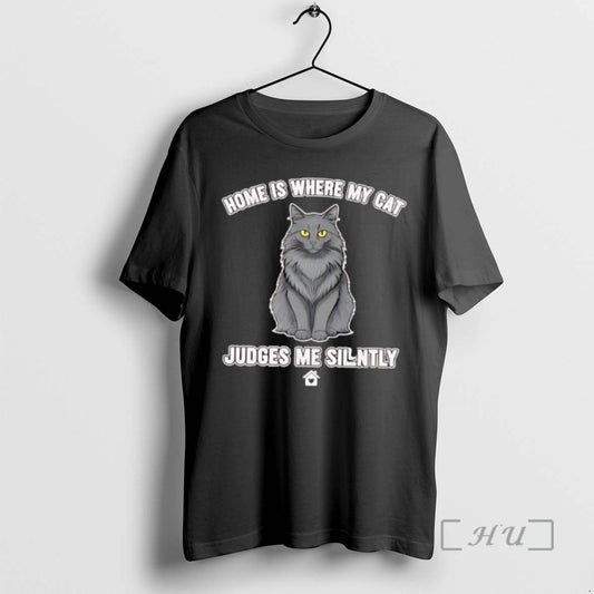 Officials Home Is Where My Cat Judges Me Silently T-Shirts, Hoodie, Sweatshirt | AU18TeeNovaLab.com