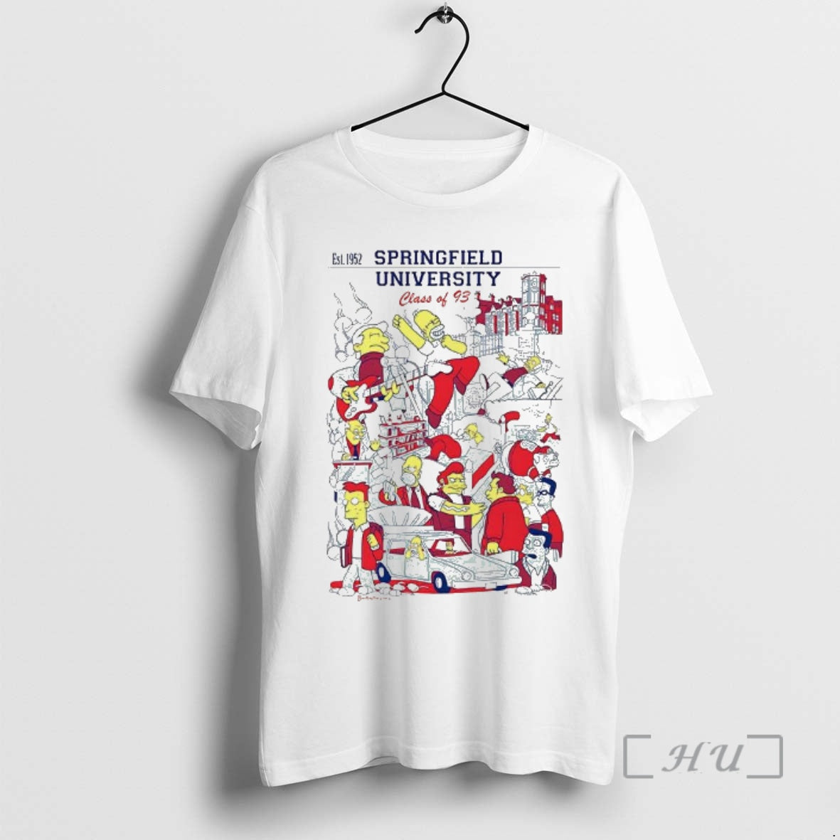 Officials Homer Goes To Springfield University Class Of 93 Est 1952 Classic Cartoon Premium T-Shirts, Hoodie, Sweatshirt