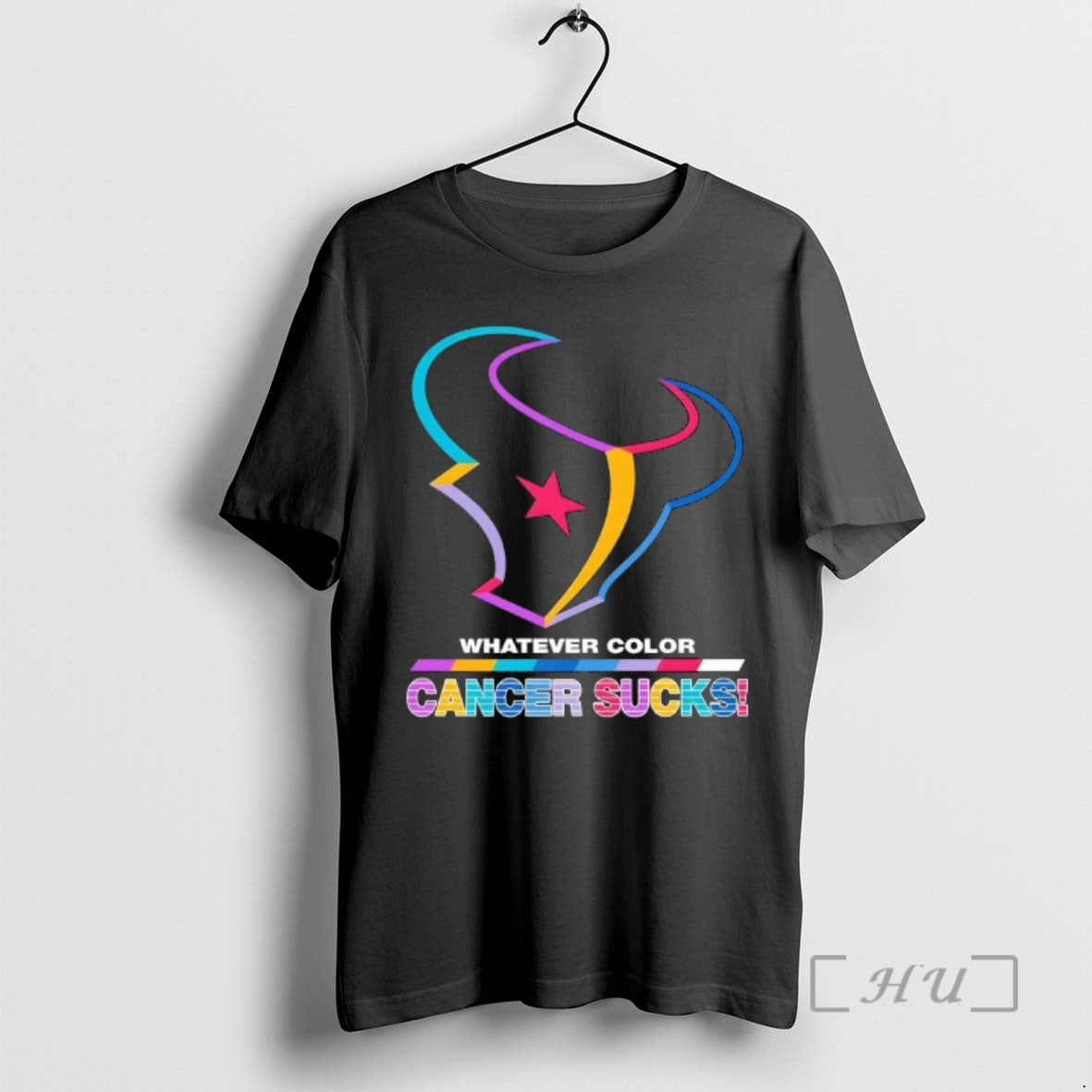 Officials Houston Texans Football Whatever Color Cancer Sucks Logo Colors T-Shirts, Hoodie, Sweatshirt | AU18TeeNovaLab.com