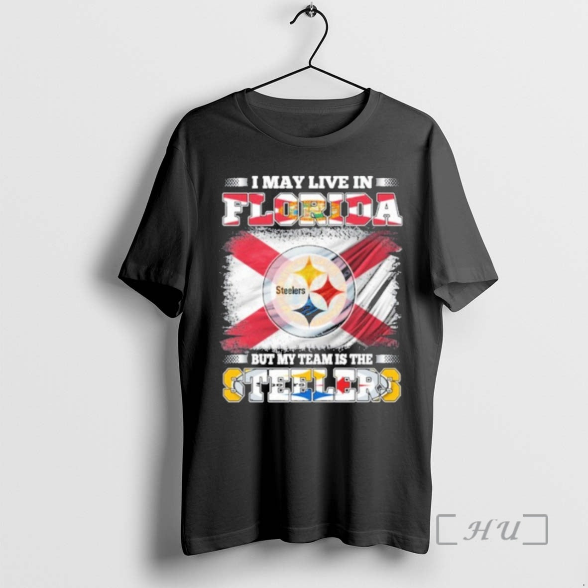 Officials I May Live In Florida Flag But My Team Is The Steelers Premium T-Shirts, Hoodie, Sweatshirt | AU18TeeNovaLab.com