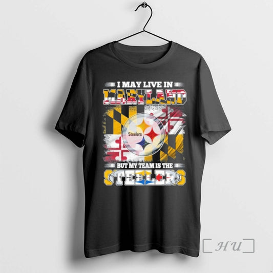 Officials I May Live In Maryland Flag But My Team Is The Steelers Premium T-Shirts, Hoodie, Sweatshirt | AU18TeeNovaLab.com
