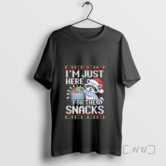 Officials Im Just Here For The Snacks Raccoon Christmas Ugly T-Shirts, Hoodie, Sweatshirt | AU18TeeNovaLab.com