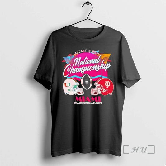 Officials Indiana Vs Miami 2026 Cfp National Championship Bound Sunset Helmets Premium T Shirts Sweater