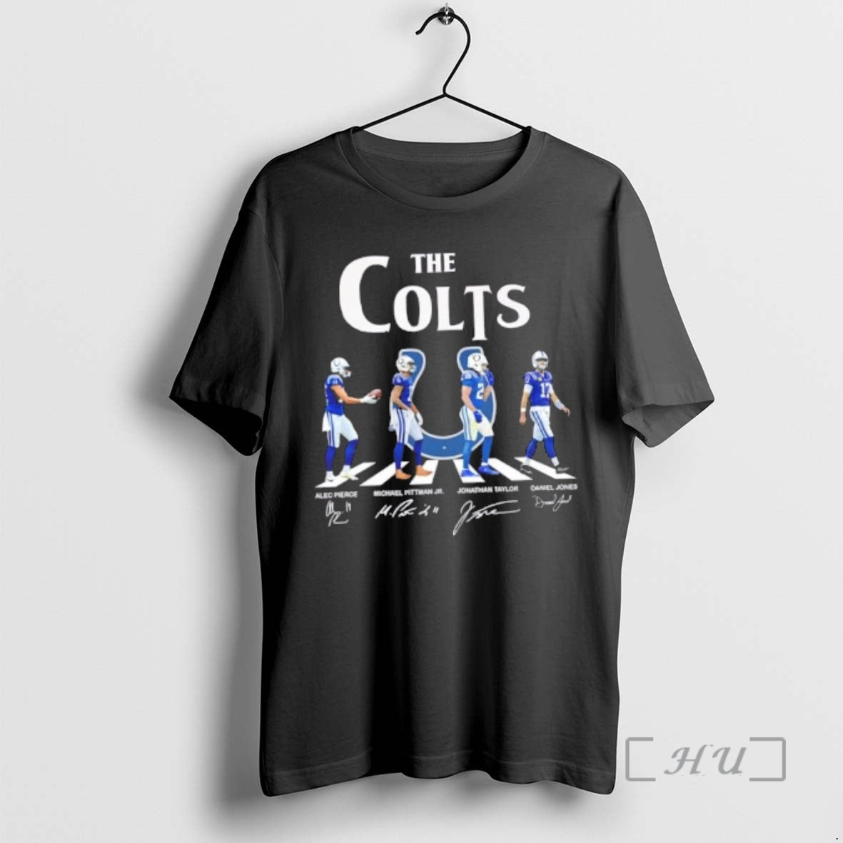 Officials Indianapolis Colts Daniel Jones Jonathan Taylor Michael Pittman Jr Alec Pierce Abbey Road Signatures T-Shirts,...