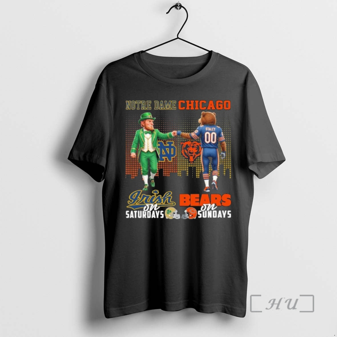 Officials Irish Vs Bears Mascot On Saturdays And On Sundays T-Shirts, Hoodie, Sweatshirt | AU18TeeNovaLab.com