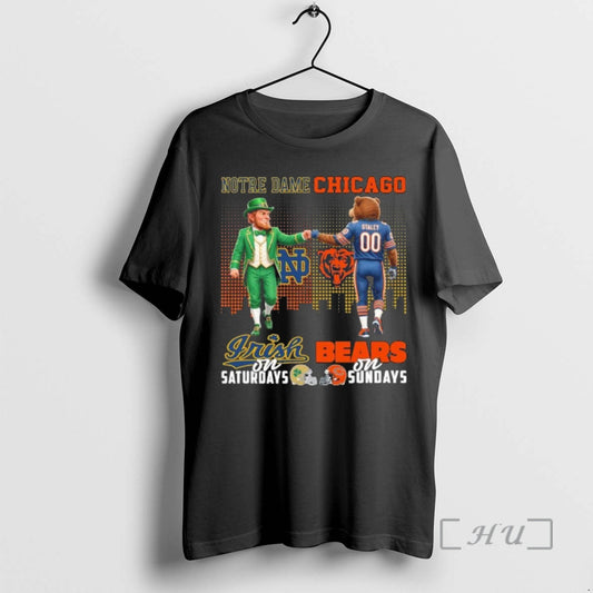 Officials Irish Vs Bears Mascot On Saturdays And On Sundays T-Shirts, Hoodie, Sweatshirt | AU18TeeNovaLab.com