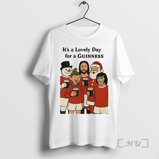 Officials Its A Lovely Day For A Guinness Manchester United Christmas Premium T Shirts Sweater Hoodie, Sweatshirt