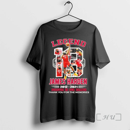 Officials James Harden Legend 2012 2021 Forever In Our Hearts Thank You For The Memories T-Shirts, Hoodie, Sweatshirt